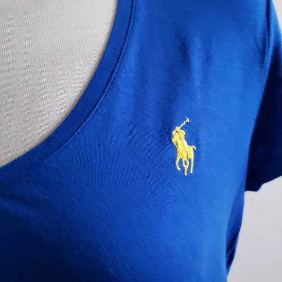 Polo by Ralph Lauren Tee / Royal Blue V-Neck / Size Medium - Picture 2 of 5